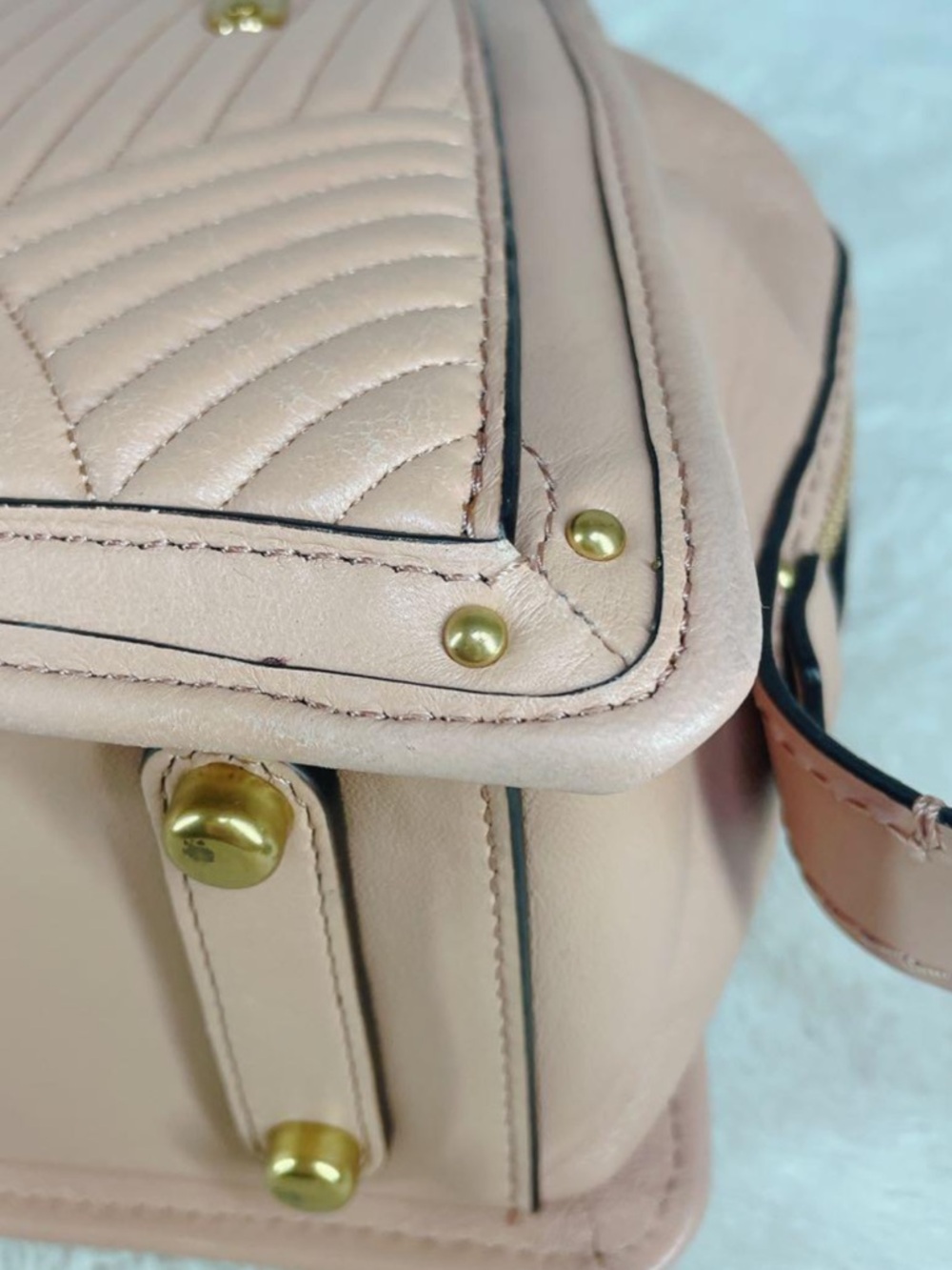 Coach Dreamer 27 With Colorblock Deco Quilting And Rivets EUC - Picture 13 of 16